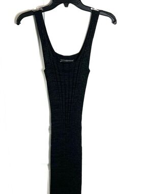Peruvian Connection Aurelie Ribbed Tank Dress - Gray - Size Medium